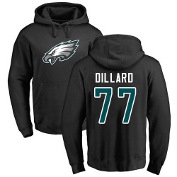 Andre Dillard Black Name & Number Logo - #77 Football Philadelphia Eagles Pullover Hoodie
