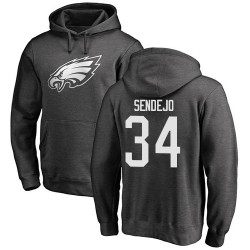 Andrew Sendejo Ash One Color - #34 Football Philadelphia Eagles Pullover Hoodie