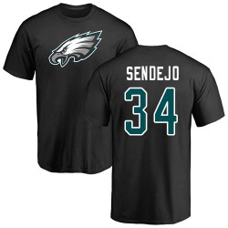 Andrew Sendejo Black Name & Number Logo - #34 Football Philadelphia Eagles T-Shirt