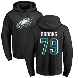Brandon Brooks Black Name & Number Logo - #79 Football Philadelphia Eagles Pullover Hoodie