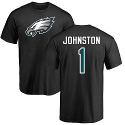 Cameron Johnston Black Name & Number Logo - #1 Football Philadelphia Eagles T-Shirt