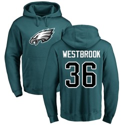 Brian Westbrook Green Name & Number Logo - #36 Football Philadelphia Eagles Pullover Hoodie