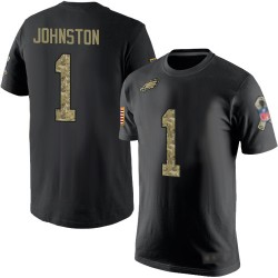 Cameron Johnston Black/Camo Salute to Service - #1 Football Philadelphia Eagles T-Shirt