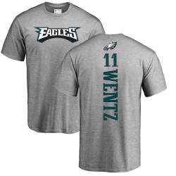 Carson Wentz Ash Backer - #11 Football Philadelphia Eagles T-Shirt