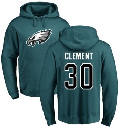 Corey Clement Green Name & Number Logo - #30 Football Philadelphia Eagles Pullover Hoodie