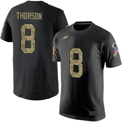 Clayton Thorson Black/Camo Salute to Service - #8 Football Philadelphia Eagles T-Shirt
