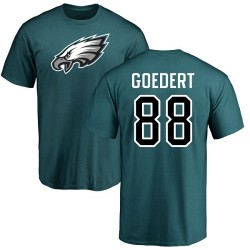 Dallas Goedert Green Name & Number Logo - #88 Football Philadelphia Eagles T-Shirt