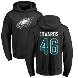 Herman Edwards Black Name & Number Logo - #46 Football Philadelphia Eagles Pullover Hoodie