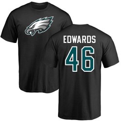 Herman Edwards Black Name & Number Logo - #46 Football Philadelphia Eagles T-Shirt