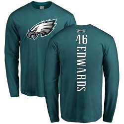 Herman Edwards Green Backer - #46 Football Philadelphia Eagles Long Sleeve T-Shirt