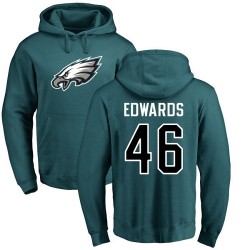 Herman Edwards Green Name & Number Logo - #46 Football Philadelphia Eagles Pullover Hoodie