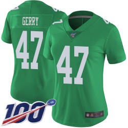Limited Women's Nate Gerry Green Jersey - #47 Football Philadelphia Eagles 100th Season Rush Vapor Untouchable