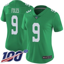 Limited Women's Nick Foles Green Jersey - #9 Football Philadelphia Eagles 100th Season Rush Vapor Untouchable