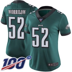 Limited Women's Paul Worrilow Midnight Green Home Jersey - #52 Football Philadelphia Eagles 100th Season Vapor Untouchable