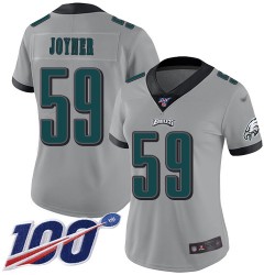 Limited Women's Seth Joyner Silver Jersey - #59 Football Philadelphia Eagles 100th Season Inverted Legend