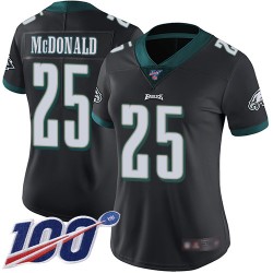 Limited Women's Tommy McDonald Black Alternate Jersey - #25 Football Philadelphia Eagles 100th Season Vapor Untouchable