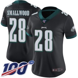 Limited Women's Wendell Smallwood Black Alternate Jersey - #28 Football Philadelphia Eagles 100th Season Vapor Untouchable