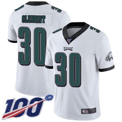 Limited Youth Corey Clement White Road Jersey - #30 Football Philadelphia Eagles 100th Season Vapor Untouchable