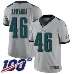 Limited Youth Herman Edwards Silver Jersey - #46 Football Philadelphia Eagles 100th Season Inverted Legend