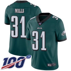 Limited Youth Jalen Mills Midnight Green Home Jersey - #31 Football Philadelphia Eagles 100th Season Vapor Untouchable