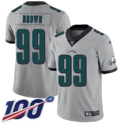 Limited Youth Jerome Brown Silver Jersey - #99 Football Philadelphia Eagles 100th Season Inverted Legend