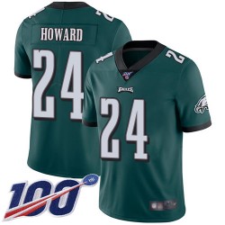 Limited Youth Jordan Howard Midnight Green Home Jersey - #24 Football Philadelphia Eagles 100th Season Vapor Untouchable