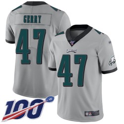 Limited Youth Nate Gerry Silver Jersey - #47 Football Philadelphia Eagles 100th Season Inverted Legend