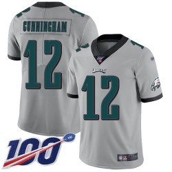 Limited Youth Randall Cunningham Silver Jersey - #12 Football Philadelphia Eagles 100th Season Inverted Legend