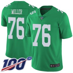 Limited Youth Shareef Miller Green Jersey - #76 Football Philadelphia Eagles 100th Season Rush Vapor Untouchable