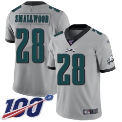 Limited Youth Wendell Smallwood Silver Jersey - #28 Football Philadelphia Eagles 100th Season Inverted Legend
