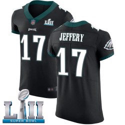 Elite Men's Alshon Jeffery Black Alternate Jersey - #17 Football Philadelphia Eagles Super Bowl LII Vapor Untouchable