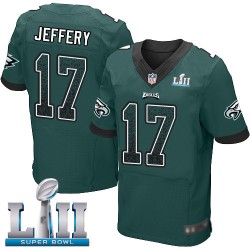 Elite Men's Alshon Jeffery Midnight Green Home Jersey - #17 Football Philadelphia Eagles Super Bowl LII Drift Fashion