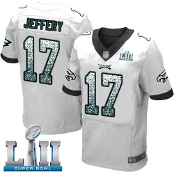 Elite Men's Alshon Jeffery White Road Jersey - #17 Football Philadelphia Eagles Super Bowl LII Drift Fashion