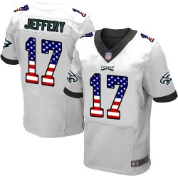 Elite Men's Alshon Jeffery White Road Jersey - #17 Football Philadelphia Eagles USA Flag Fashion